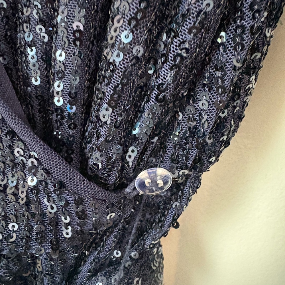 Free People Navy Sequin Wrap Romper - Picture 6 of 11